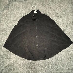 Black Button-Up Cape Sweater